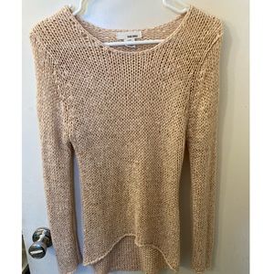 Tan woven long sleeve sweater/shirt